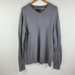 Wallin & Bros Men’s Gray Casual Preppy Academia V-neck Sweater Size XL